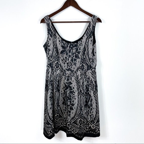 Nine West Lace Print Sleeves Midi Dress - Picture 1 of 7